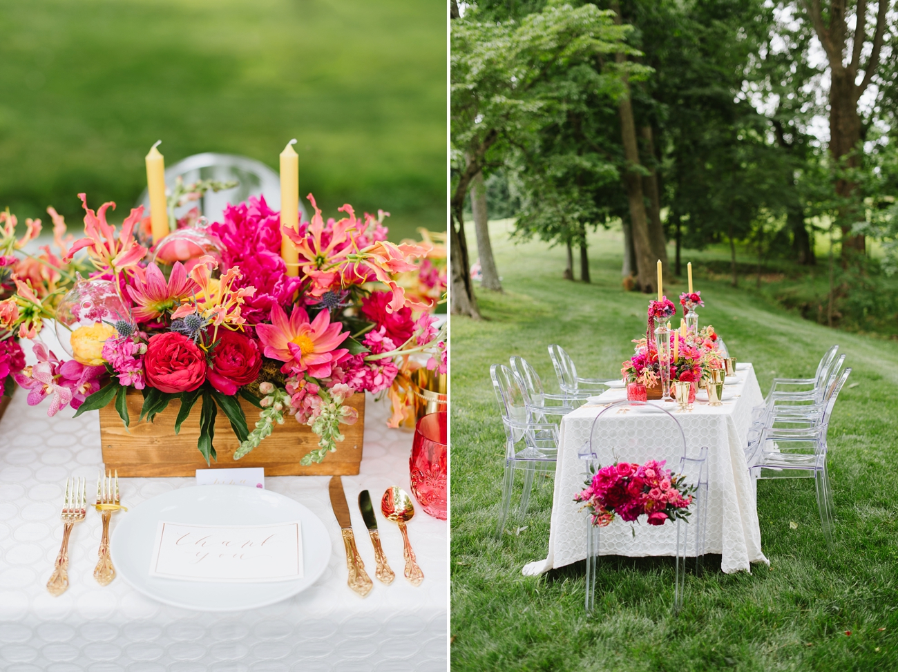 Vintage Hot Air Balloon Wedding Shoot with Magenta, Pomegranate, and Rose Red Tones