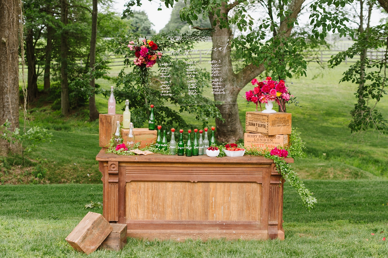 Vintage Hot Air Balloon Wedding Shoot with Magenta, Pomegranate, and Rose Red Tones