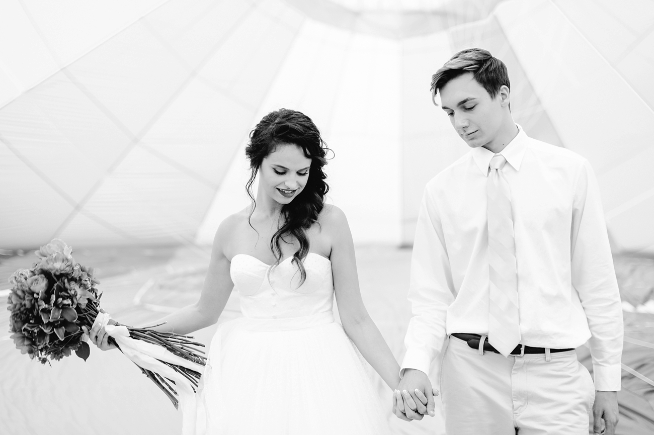 Vintage Hot Air Balloon Wedding Shoot with Magenta, Pomegranate, and Rose Red Tones