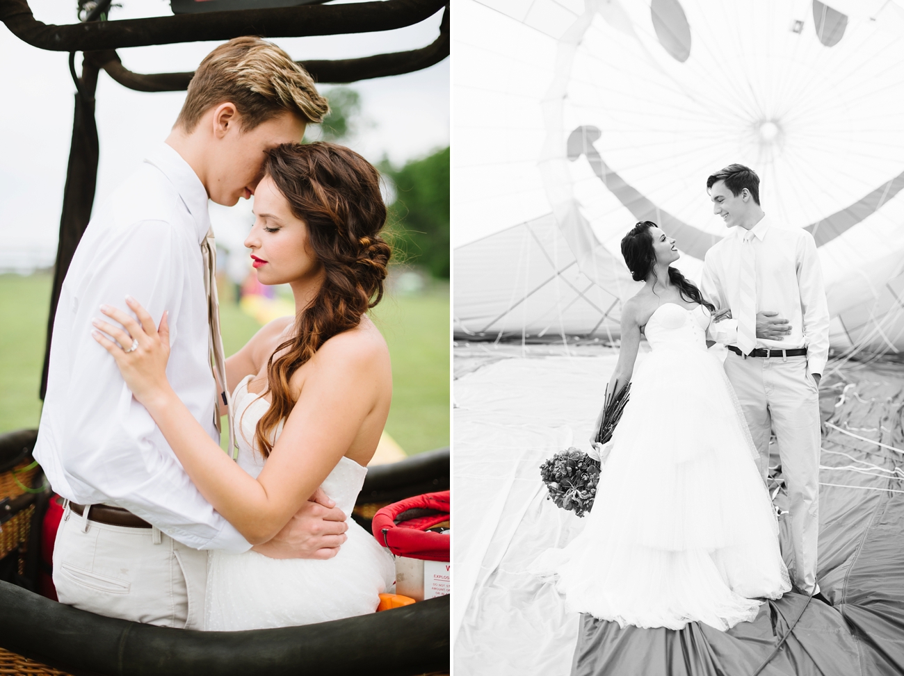 Vintage Hot Air Balloon Wedding Shoot with Magenta, Pomegranate, and Rose Red Tones