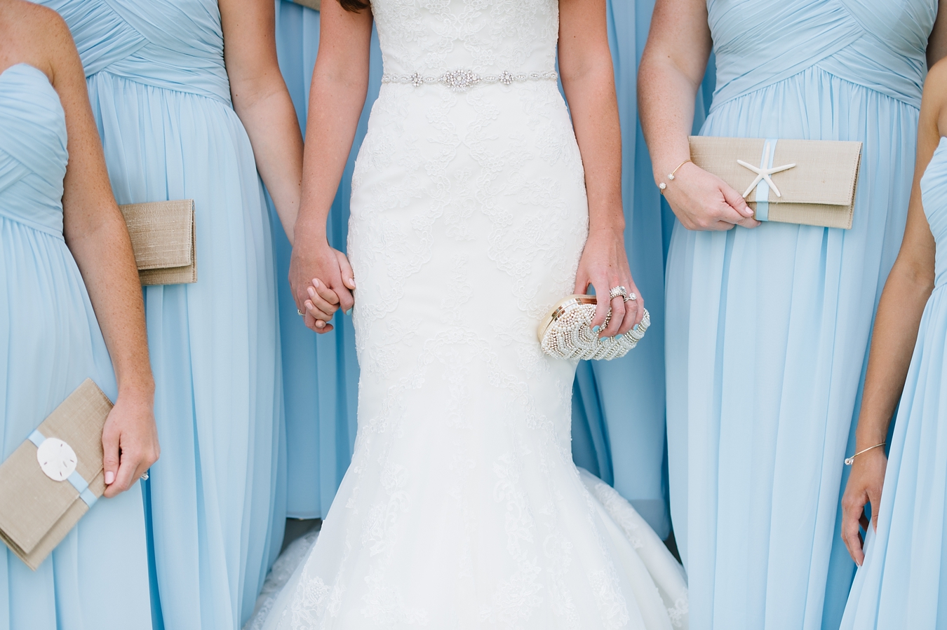 Blue Long Bridesmaids Dresses for a Coastal Beach Wedding | Natalie Franke Photography