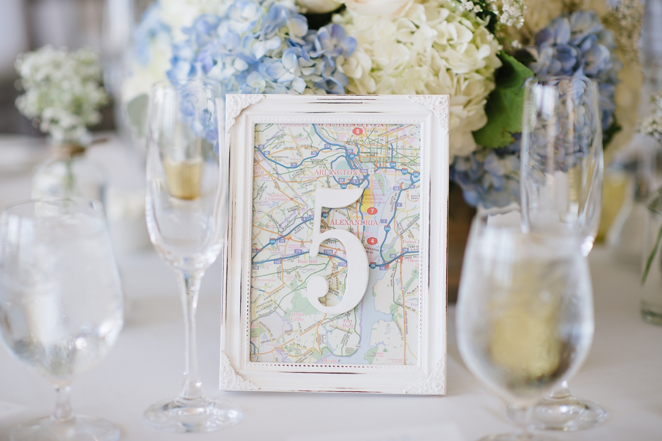 Vintage Map Table Numbers for Rustic Beach Wedding