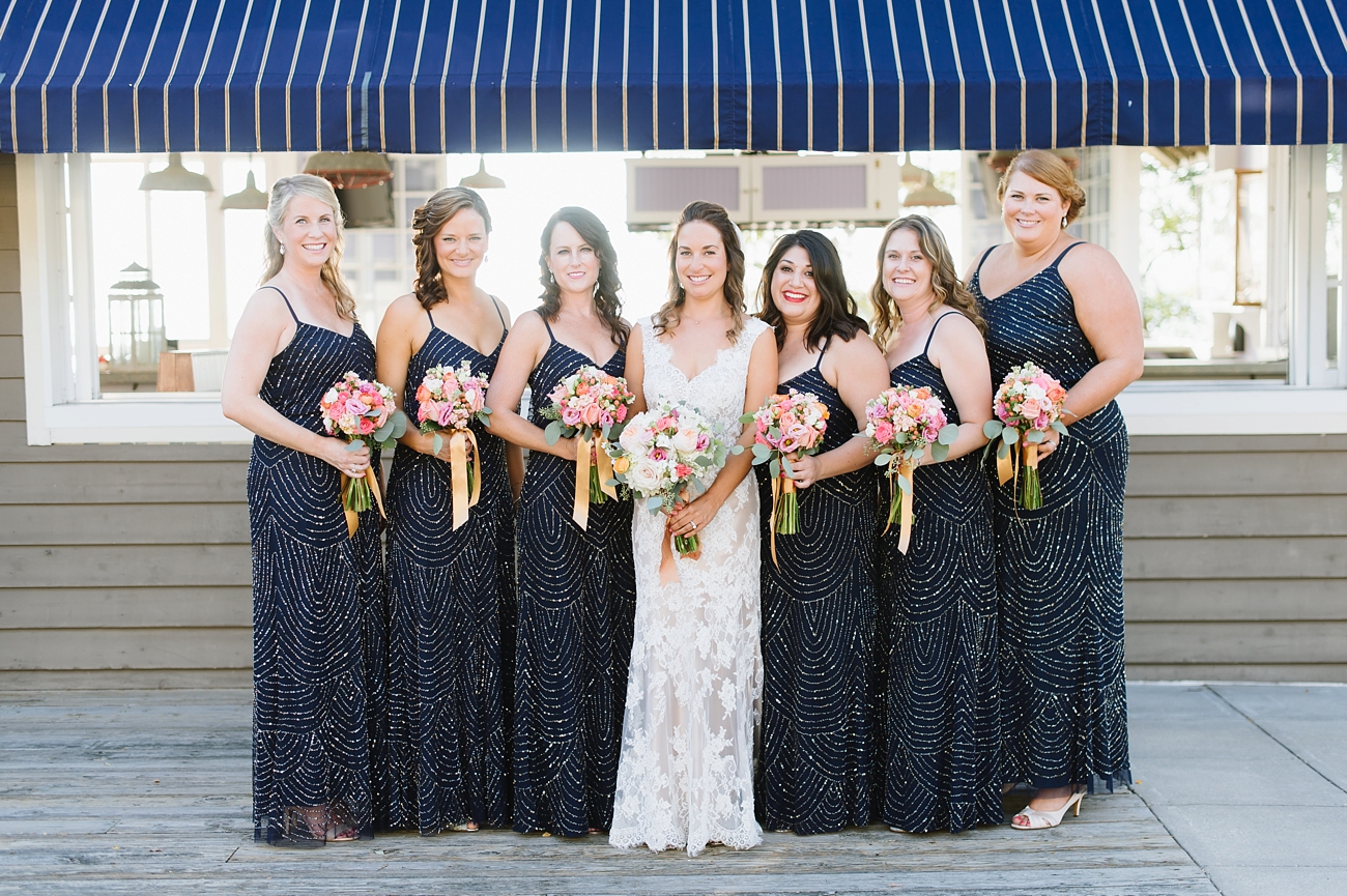 Sequin Bridesmaids Dresses by Adrianna Papell | Chesapeake Bay Beach Club