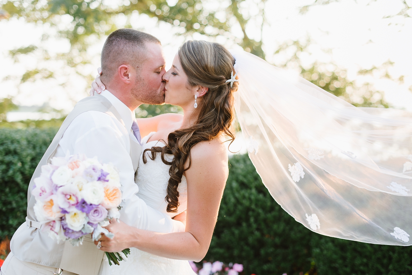 Romantic Purple Beach Wedding on the Eastern Shore of Maryland | Natalie Franke Photography