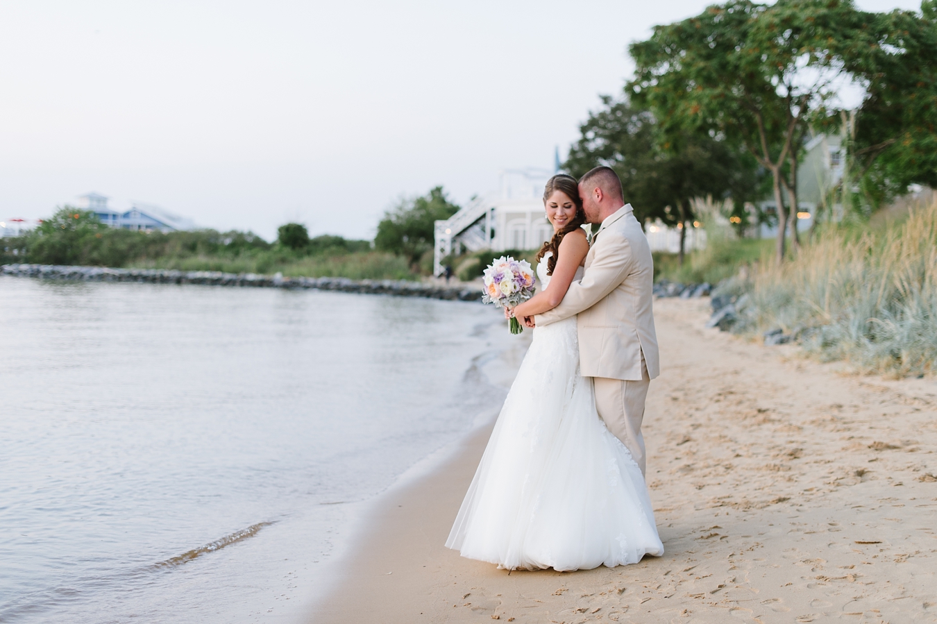 Romantic Purple Beach Wedding on the Eastern Shore of Maryland | Natalie Franke Photography
