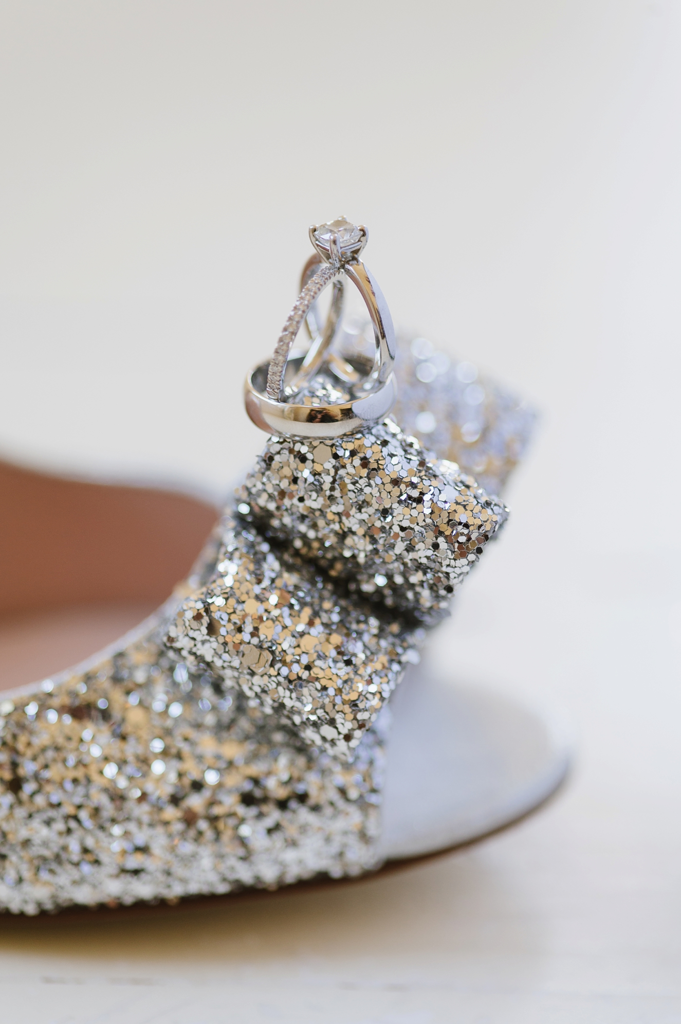 Silver Kate Spade Heels Wedding | Engagement Ring Shot