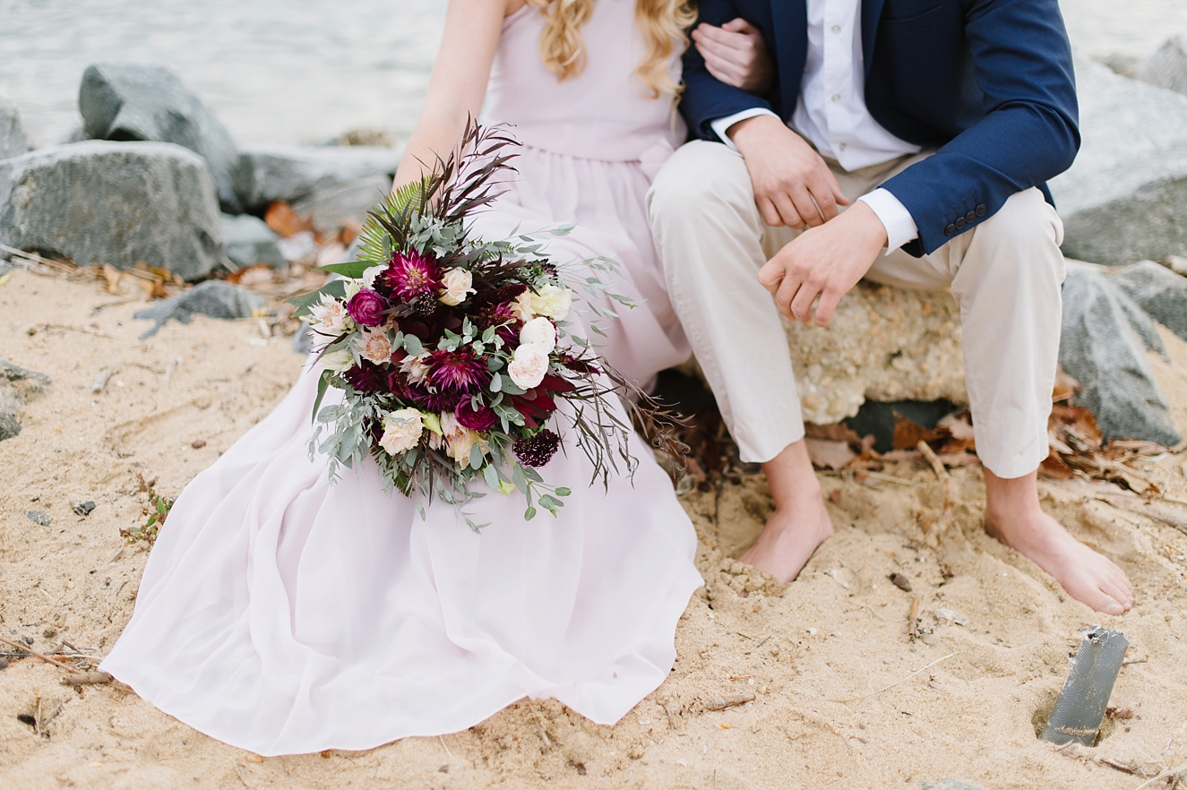 Donna Morgan Lavender Dress with Autumn Bouquet by Natalie Franke Photography