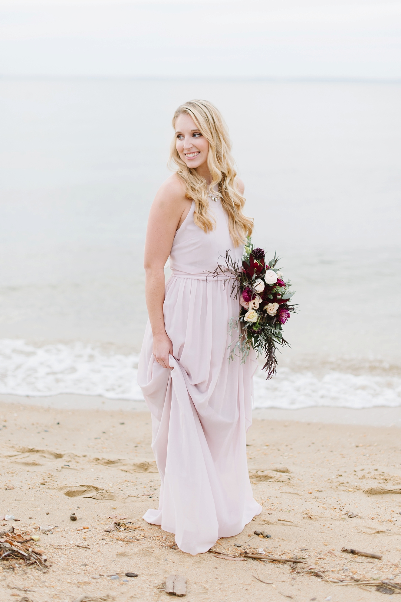 Donna Morgan Lavender Dress with Autumn Bouquet by Natalie Franke Photography