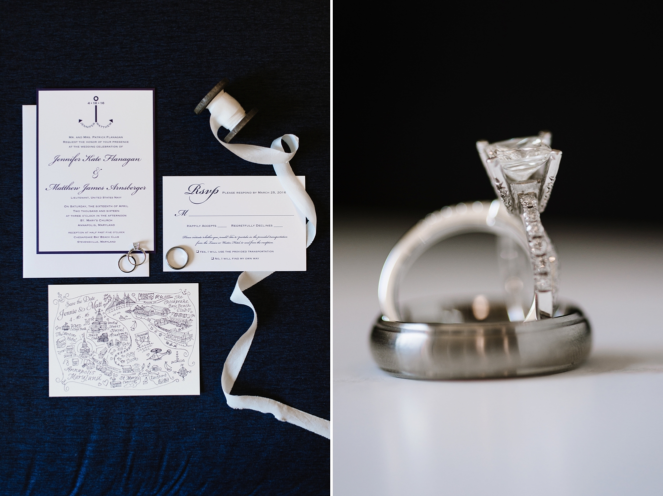 Nautical Invitation Suite for Naval Academy Wedding | Annapolis Maryland