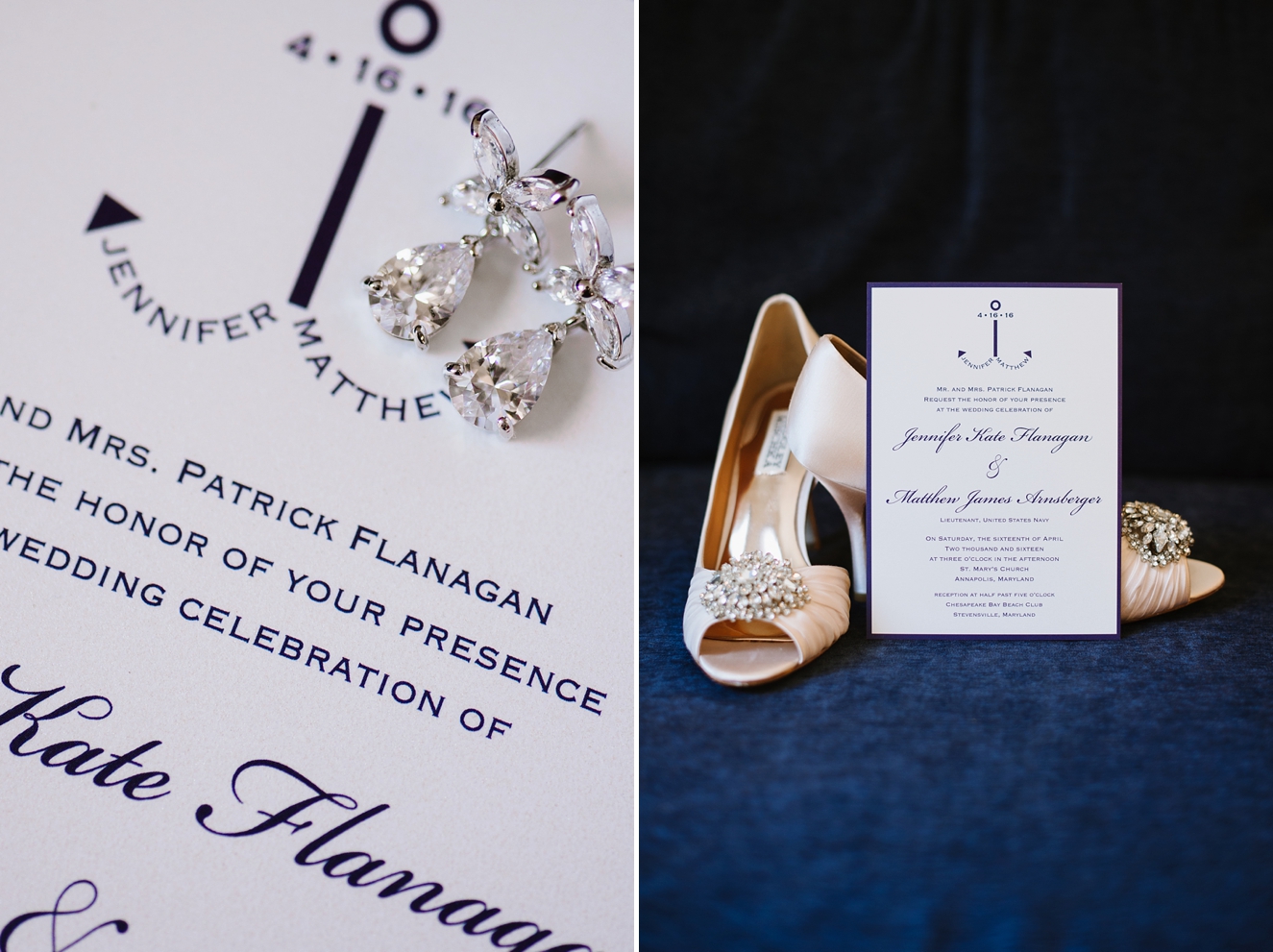 Nautical Invitation Suite for a Naval Academy Wedding | Annapolis, Maryland